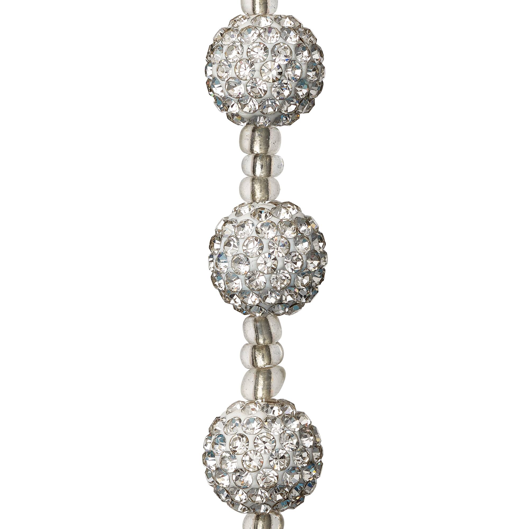 Silver Rhinestone Round Beads, 12mm by Bead Landing™